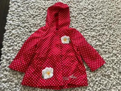 Monnalisa Mädchen Regenjacke Gr. 86 Rot gepunktet mit Kapuze Feminin