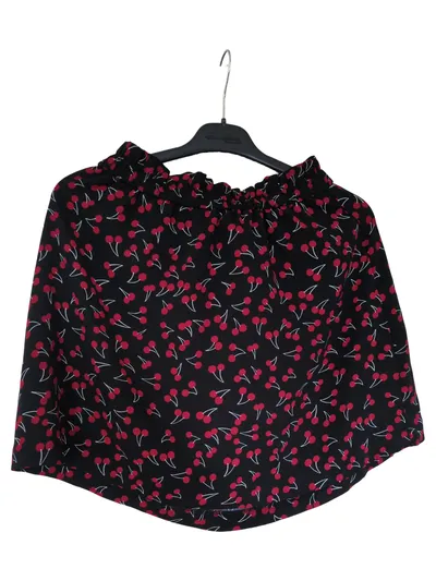 ONLY Damen Faltenrock M Schwarz Kirschmuster Feminin Freizeit