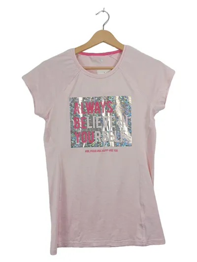 ERGEENOMIXX Mädchen T-Shirt Gr. 176 Rosa Glitzer Sport Shirt