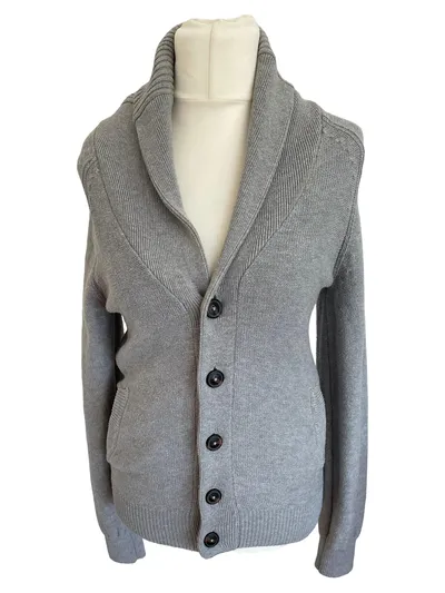 celio Strickjacke Herren S Grau Casual Baumwolle