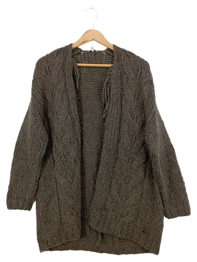 BETTER RICH Damen Strickjacke Zopfstrick Braun Gr. 34/XS Vintage Elegant
