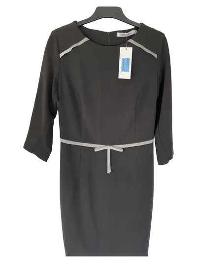 Bellivalini Damen Etuikleid Gr. 38 Schwarz Business Elegant Kleid