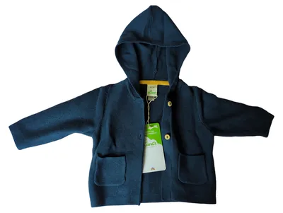 ALANA Baby Strickjacke mit Kapuze Gr. 62 Blau Casual
