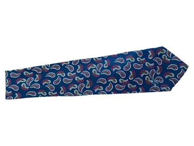 RAPP Krawatte Herren Blau Paisley Seide Klassisch Business