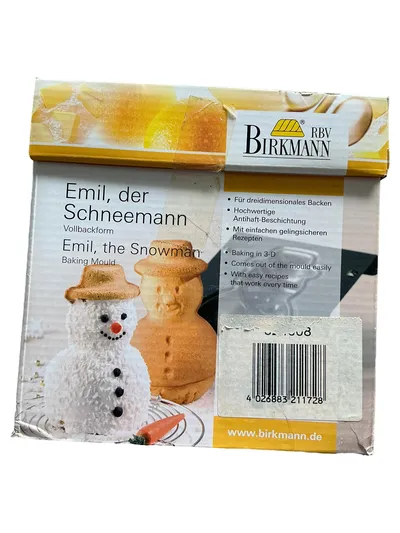 Birkmann Schneemann Backform Metall Antihaft Emil 17 cm Grau