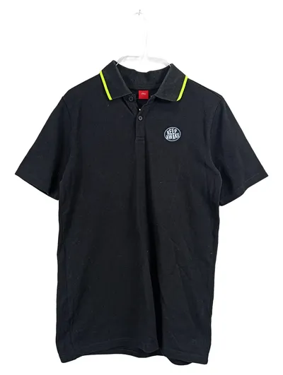s.Oliver Poloshirt Kinder Jungen Gr. 176 Schwarz Neon Akzente Keep Awake