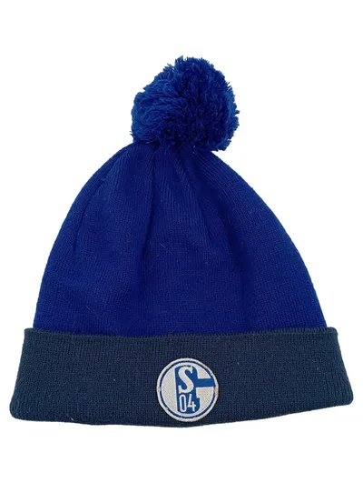 FC Schalke 04 Bommelmütze Mütze Blau Fanartikel S04 Wintermütze