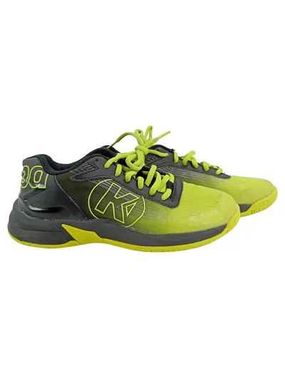 Kempa Wing 2.0 Kinder Handballschuhe Gr. 35 Neongelb Grau Sportschuhe
