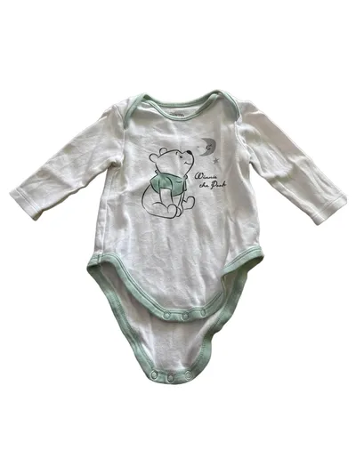 Disney Baby Winnie Pooh Baby Body Gr. 62 Weiß Baumwolle Langarm