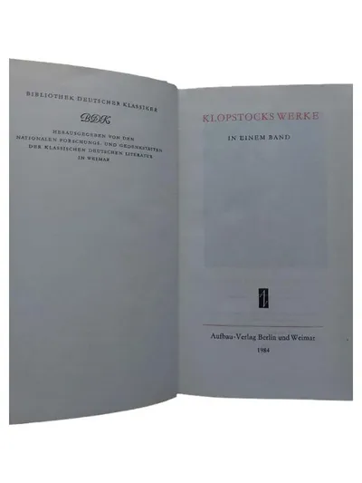 Friedrich Gottlieb Klopstock Werke Oden Elegien Messias Aufbau-Verlag Hardcover