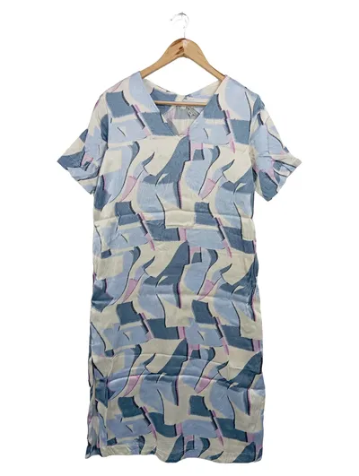 COMMA Damen Freizeitkleid Gr. 36/S Viskose Mehrfarbig Abstrakt Midi