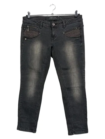 FREEMAN T. PORTER Damen Jeans Regular Fit Gr. 38 Schwarz Casual POWER DENIM