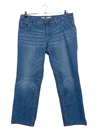 Sheego Lana Damen Jeans Straight Leg Blau Gr. 46 W37 Baumwolle