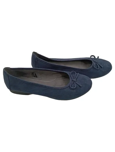 Jana Soft Line Ballerinas Damen Gr. 38 Blau Schleife Slipper