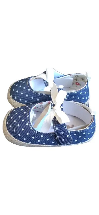 Little Shoes Krabbelschuhe Mädchen Kinder Gr. 20 Blau Punkte Casual