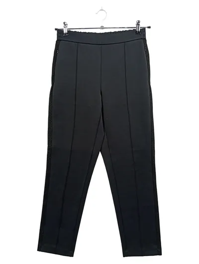 SOMEDAY Damen Stoffhose Gr. 36 Schwarz Casual Modern Glitzerstreifen