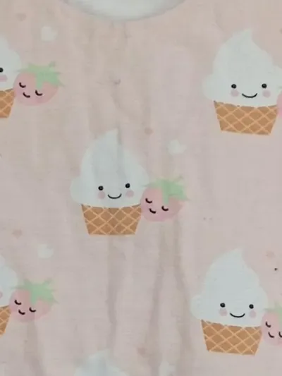 Fuchs & Kiwi Baby Strampler Gr. 62 Rosa Eiscreme Motiv Baumwolle