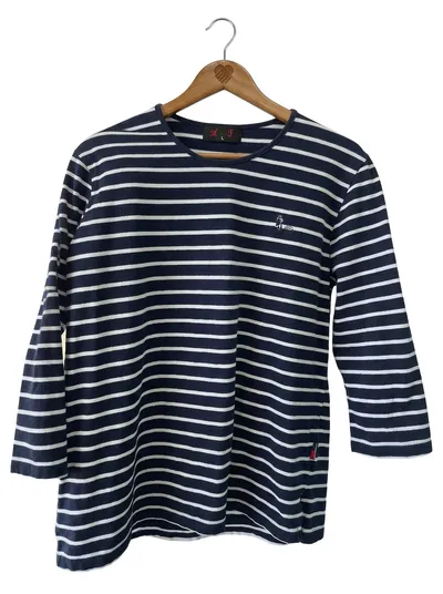 M F Damen Langarmshirt Gr. L Blau Weiß Gestreift Maritim Baumwolle