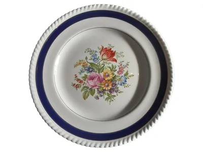 Johnson Bros Vintage Frühstücksteller Mehrfarbig Blumenmuster Keramik