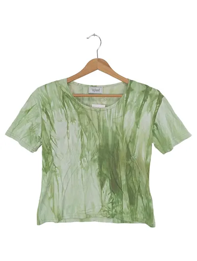 KIWI Top Damen Einheitsgröße Grün Casual Kurzarm Baumwolle
