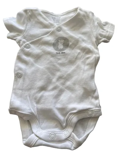 Obaïbi Baby Body Wickelbody Gr. 56 Weiß mit Bärchen