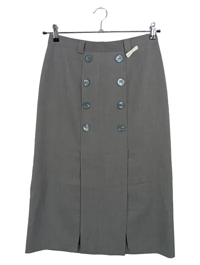 HAMMER Damen Bleistiftrock Gr. 40 L Grau Business Midi Rock Wolle Polyester