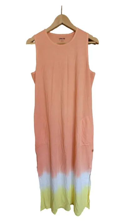 LANDS' END Damen Freizeitkleid Maxikleid Orange Gr. M Baumwolle