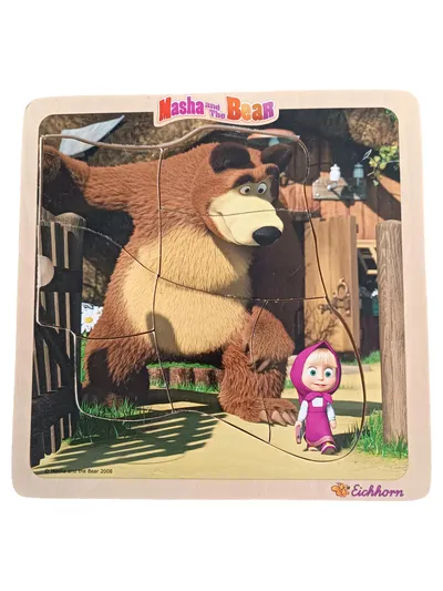 Eichhorn Masha und der Bär Steckpuzzle Holz 9 Teile Kinder ab 3 J. Motorik
