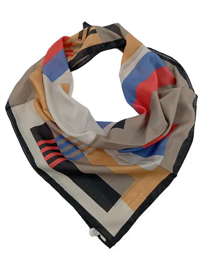 RENOIR Damen Tuch Elegant Mehrfarbig Polyester 78x78 cm Abstrakt Geometrisch