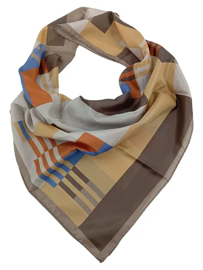 Gim Renoir Damen Tuch Schal Mehrfarbig Elegant Geometrisch 78x78 cm Polyester
