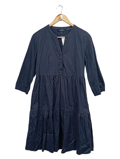 DANIEL HECHTER Blusenkleid Gr. 36/S Blau Baumwolle Klassisch Elegant Freizeit