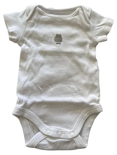 Obaïbi Baby Body Gr. 56 Weiß mit Katzenmotiv