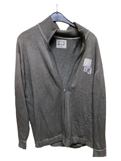 Calamar Herren Strickjacke Grau Casual XXL Baumwolle Reißverschluss