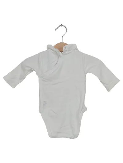 Jacadi Paris Baby Body Mädchen Gr. 60/62 Weiß Baumwolle Rüschenkragen
