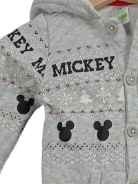 Disney Baby Schneeanzug Overall Gr. 74 Mickey Mouse Grau Baumwolle Kapuze 3