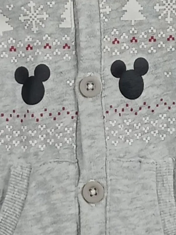Disney Baby Schneeanzug Overall Gr. 74 Mickey Mouse Grau Baumwolle Kapuze 6