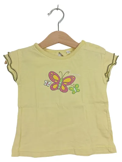 OKAY Kinder T-Shirt Mädchen Gr. 86 Gelb Schmetterling Baumwolle