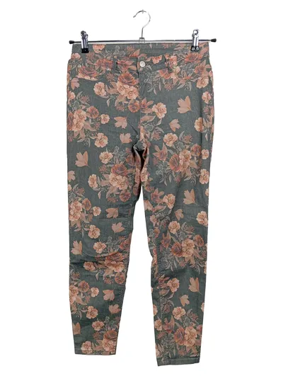 LASCANA Damen Stoffhose Gr. 38 M Grün Floral Muster Casual Vintage Romantisch