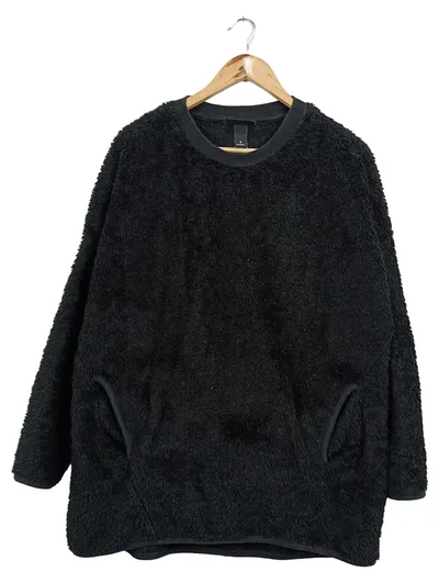 MONKI Pullover Damen 38/M Schwarz Casual Teddy Fleece Langarm