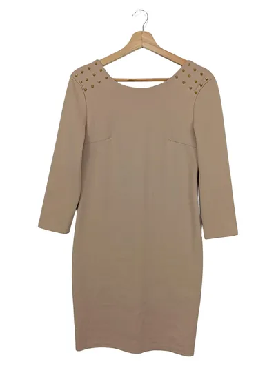 DROLE DE COPINE Damen Etuikleid Gr. 38/M Beige Elegant Business Nieten