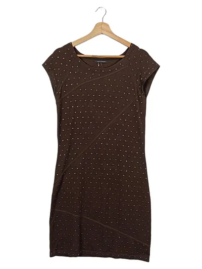LUISA CERANO Etuikleid Damen 36/S Braun Elegant Nieten Business