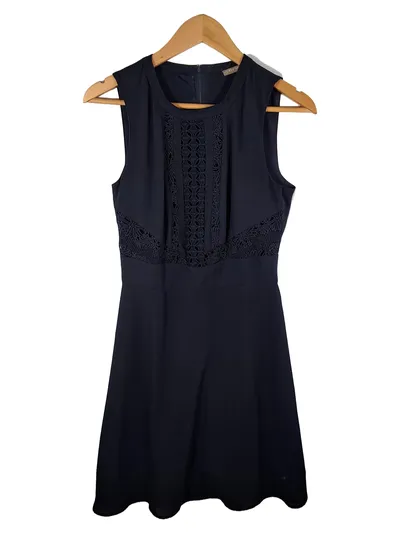 ORSAY Damen Sommerkleid Gr. 34 Blau Spitze Ärmellos Elegant