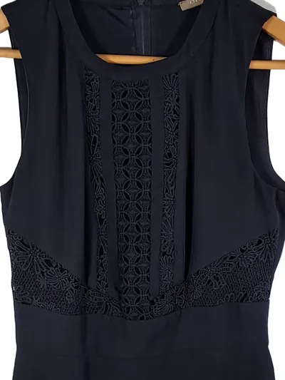 ORSAY Damen Sommerkleid Gr. 34 Blau Spitze Ärmellos Elegant