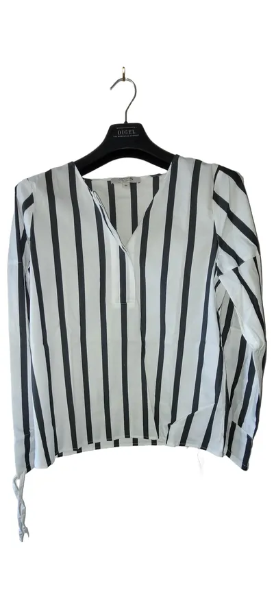 comma, Damen Bluse gestreift Gr. 34/XS Weiß Casual Langarm