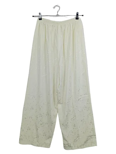 Vietritex Damen Stoffhose Seide Gr. 54/XXL Beige Florales Muster Freizeit