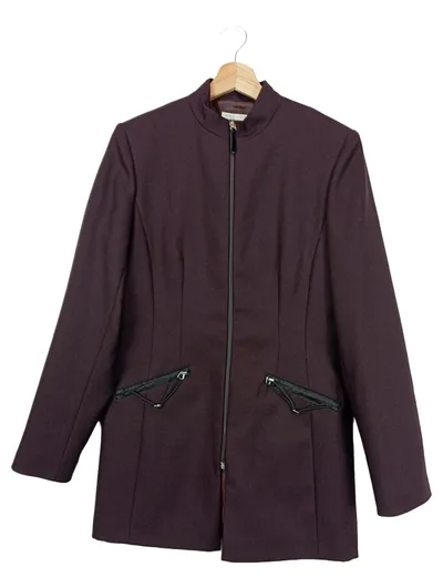 ESISTO Damen Leichte Jacke Gr. 42/XL Lila Elegant Business Polyester