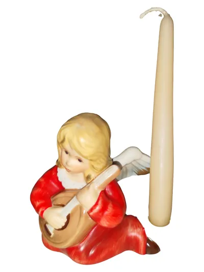Goebel Engel Kerzenständer Dekofigur Porzellan Mehrfarbig Weihnachtlich 8cm