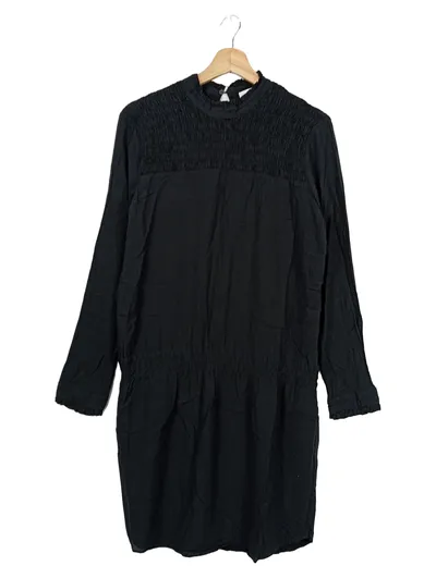 SECOND FEMALE Damen Blusenkleid 38/M Schwarz Klassisch Elegant Viskose