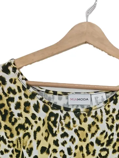 MIAMODA Damen Langarmshirt Leopardenmuster Gr. 46/3XL Viskose Mehrfarbig