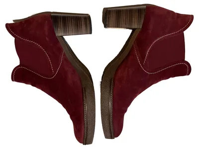 Gabor Stiefelette Damen Gr. 41 Rot Elegant Chelsea Boots Wildleder